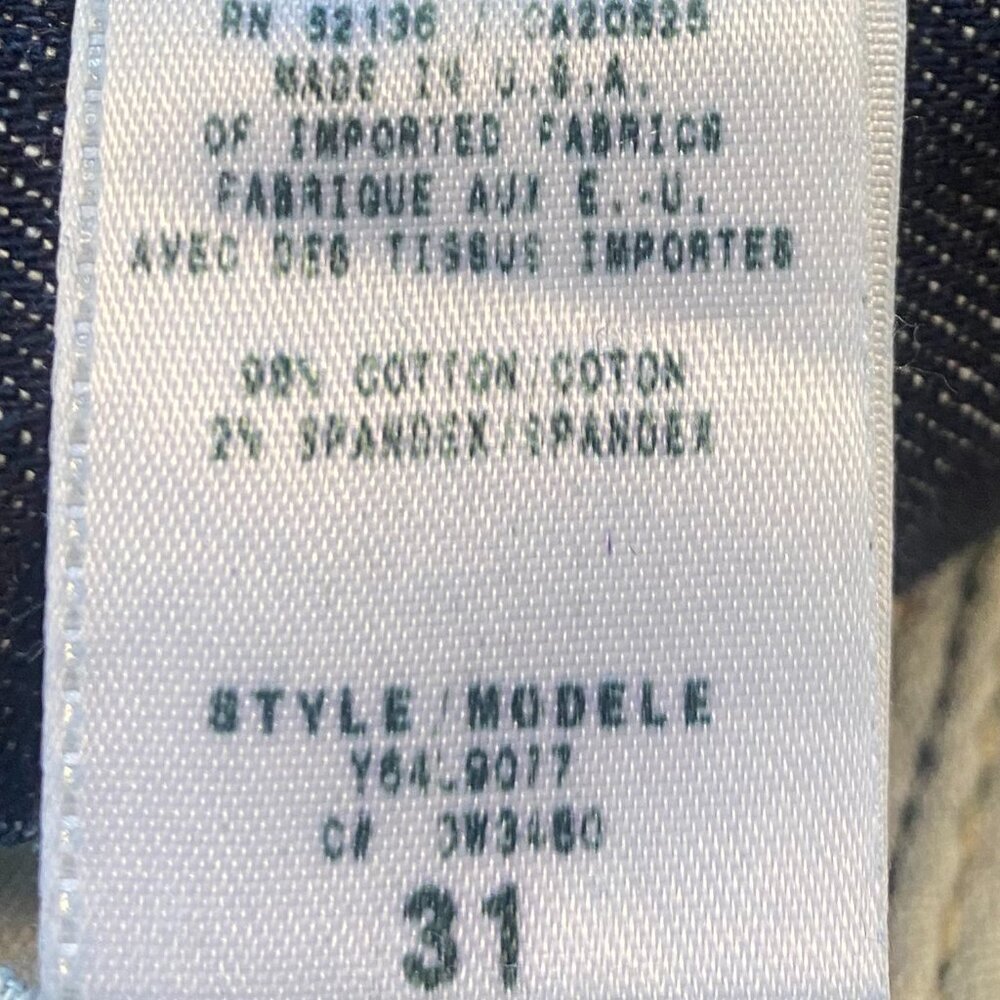 Vtg Guess Premium Y2K Denim Flare Leg Dark Wash Mid Rise Low Rise Jeans Size 31 - Picture 10 of 16